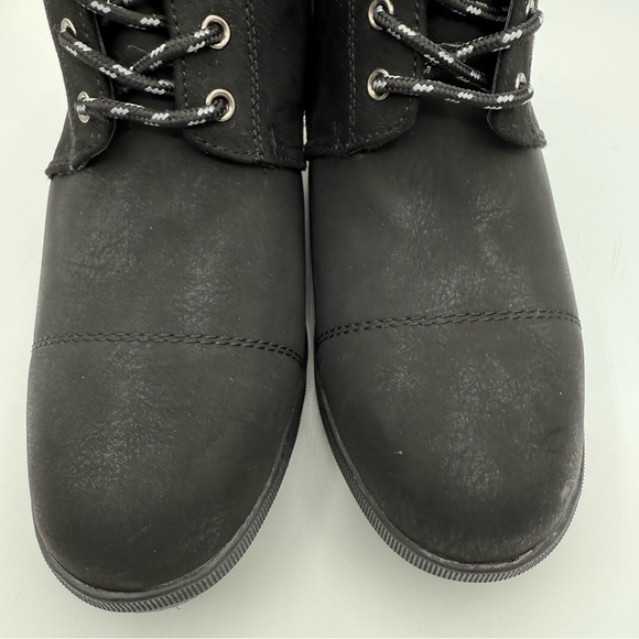Serra Wedge Black Lace Up Ankle Boots with Hidden Wedge Heel Size 9 - Picture 5 of 16